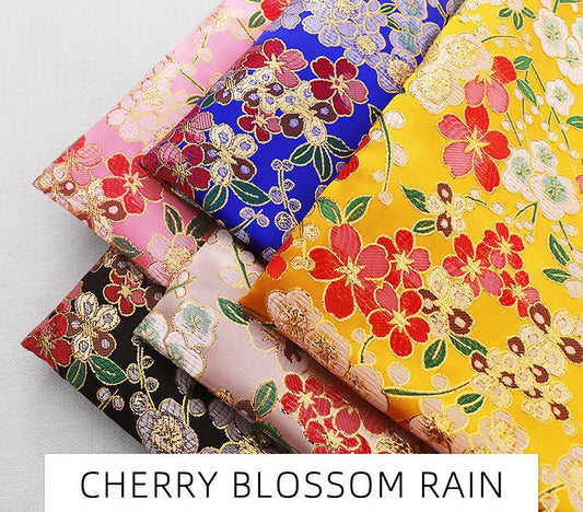 Cherry Blossom Jacquard Fabric: 59" Wide Silk Rayon Brocade