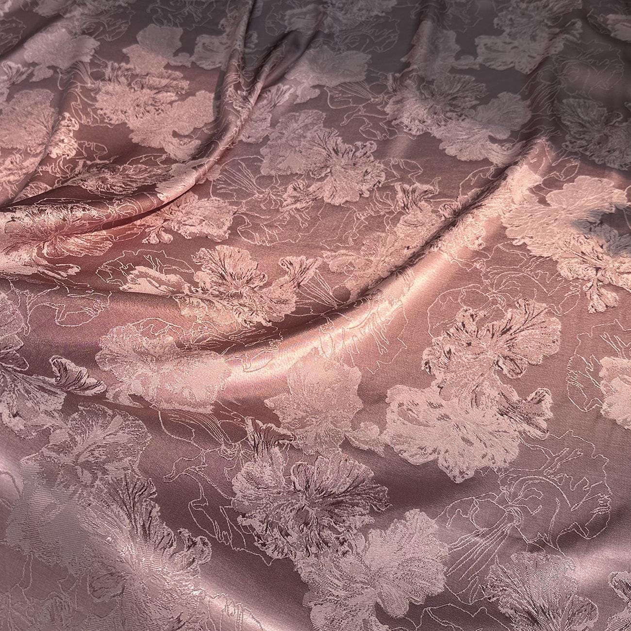 Elegant Flower Pattern Rayon-Vicose Jacquard Fabric, 59" Wide, 10 colors