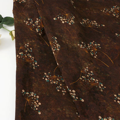 Gold Branch Printed Silk Fabric ��� Chinese Xiangyun Gauze, Dressmaking Ma