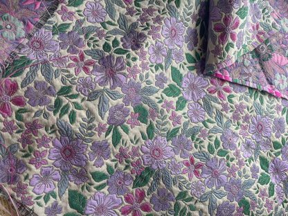 Tissu jacquard à motifs floraux : tissu d'ameublement rétro 3D, tissu pour la confection de robes de bal