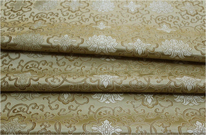 Blue Chinese Medallion Brocade Fabric: 35" Wide Rayon