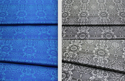 Gold Jacquard Fabric: Tortoise Bone Pattern Silk Rayon Blend