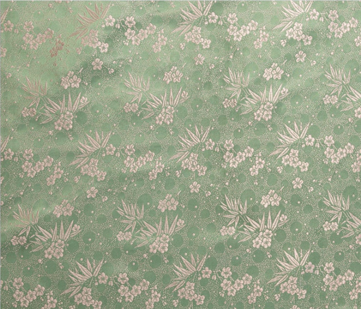 Cherry Blossom Brocade Fabric: Bamboo Jacquard, Renaissance Sewing, Upholstery (by the Meter)