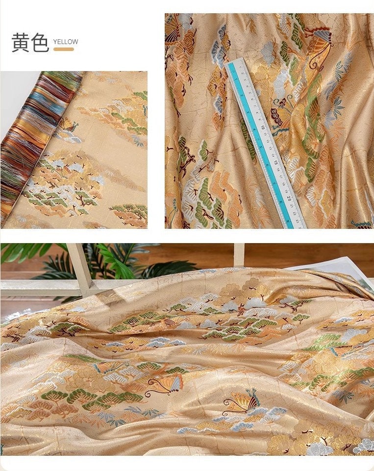 Nishijin Weaving Fabric: Japanese Butterfly Pattern, Upholstery & Costume Fabric