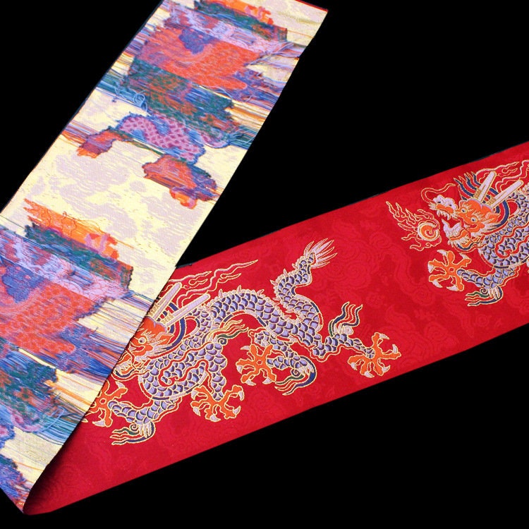Dragon Jacquard Ribbon: Gold Hanfu Trim, Ethnic Style (10cm)