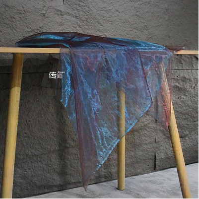 Colorful Gradient Organza Fabric: Laser Symphony Yarn (By The Meter)