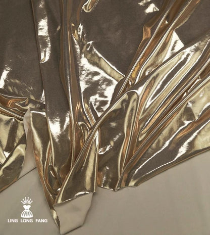 Metallic Gold Foil Fabric: Flexible Cosplay Clothing Material (56" Width)