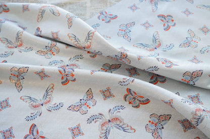 Butterfly Jacquard Fabric: Embossed Foil Rayon Blend, 62"W