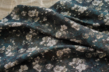 Reversible Jacquard Fabric: 3D Vintage Floral Embossed Upholstery, Costume, Sewing (55"W By 1 yard)