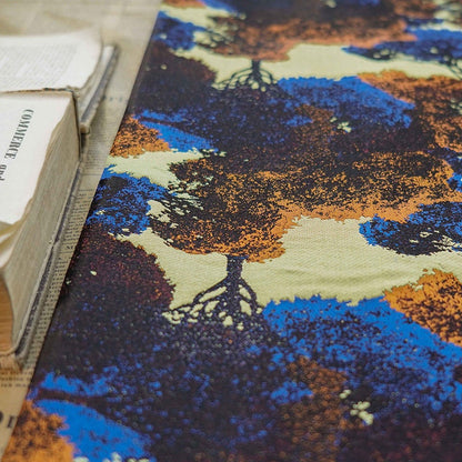 Giant Trees Jacquard Woven Fabric: Embossed Oil Painting Pattern, 63"W