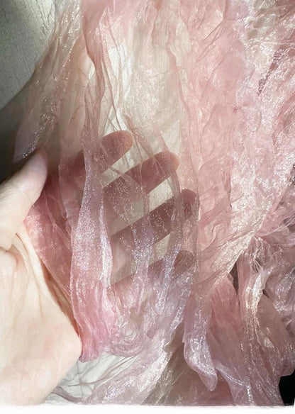 Pink Mermaid Organza Fabric: Water Reflective, Stiff Texture (55" W)