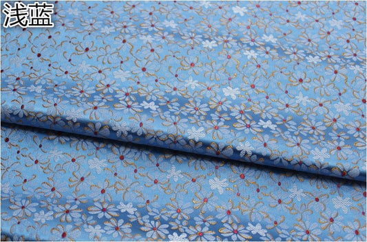 Tissu brocart de soie à motif marguerite : tissu de mariage chinois