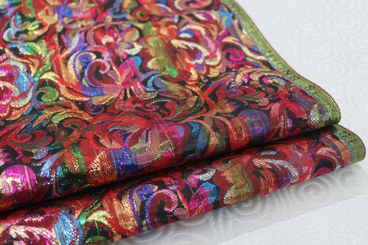 Chinese Silk brocade Woven Damask Fabric Cheongsam cushion Drapery fabric Phoenix tail pattern