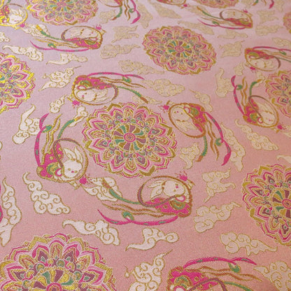 Mongolian Bada Rayon Fabric: Tibetan Caisson Pattern, 59"W