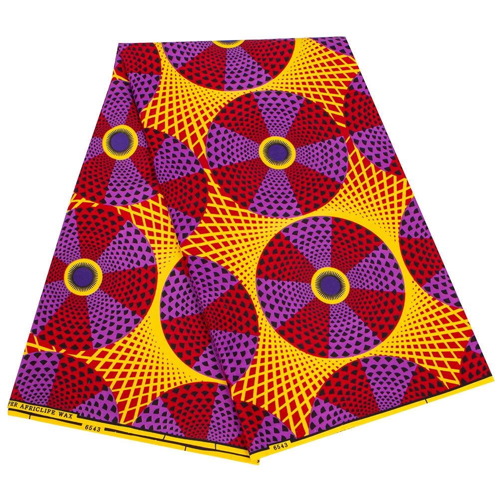 African Ankara Wax Print Fabric: Vibrant Colors, 6 Yards