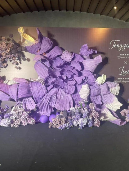 Giant Pleated Paper Flower: Handmade Wedding Backdrop Decoration
