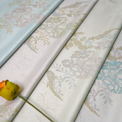 Gold Thread Floral Jacquard Fabric: 62" Wide Rayon Blend - Poppylollipop
