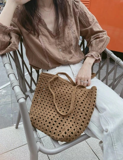 Sac au crochet gaufré tissé à la main : Kit de laine fait main à faire soi-même