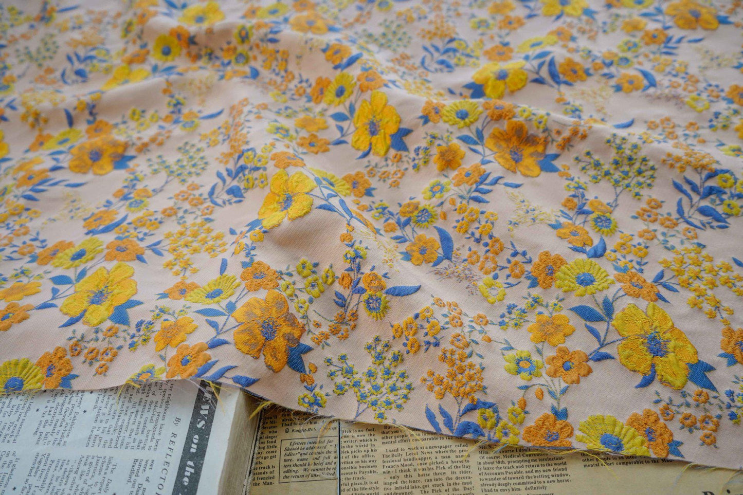 French Floral Jacquard Fabric: Upholstery & Costume Sewing, 55" Wide