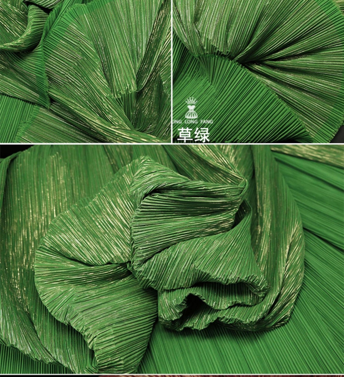 Pleated Crepe Fabric: 59"W Shiny Polyester for DIY Decor & Costume