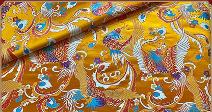 Phoenix Brocade Fabric: Chinese Style Rayon, Tibetan Gown Robe, 59"W