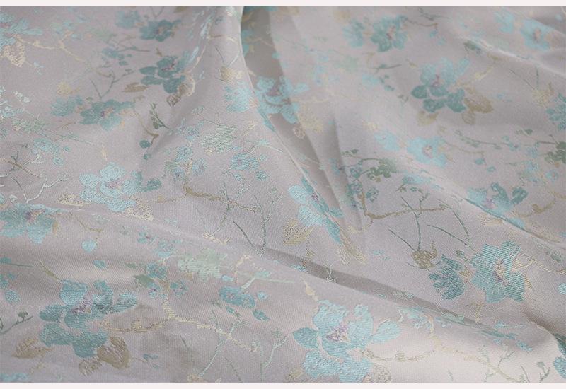 Floral Chinese Brocade Fabric: Rayon Jacquard, 55" Wide