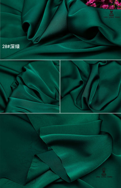 Tissu en satin de soie : couleurs unies, largeur 150 cm, tissu de luxe pour peignoir de mariage