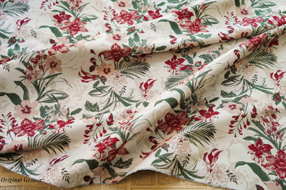 Floral Jacquard Woven Fabric: Embossed Oil Painting Style, 58"W