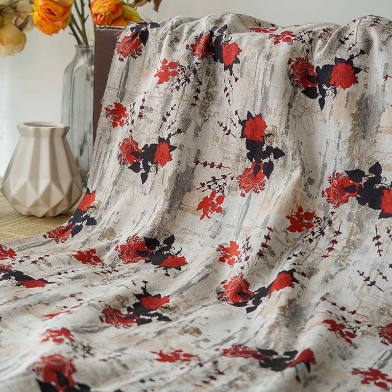 Floral 3D Jacquard Fabric: Bright Upholstery, Costume, Decor - 59" Wide
