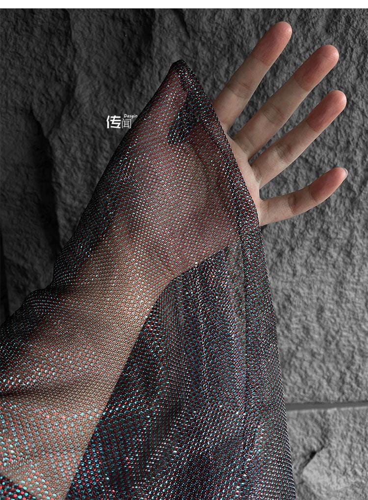 Laser Cut Hollow Mesh Fabric, Discolored Luxury Sewing Fabric, 59"W