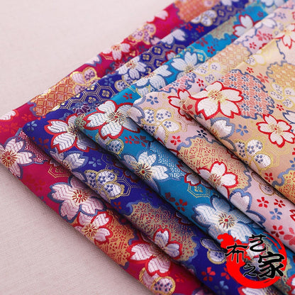 Cherry Blossom Jacquard Brocade Fabric: Japanese Silk Rayon Blend (29.5" Width)
