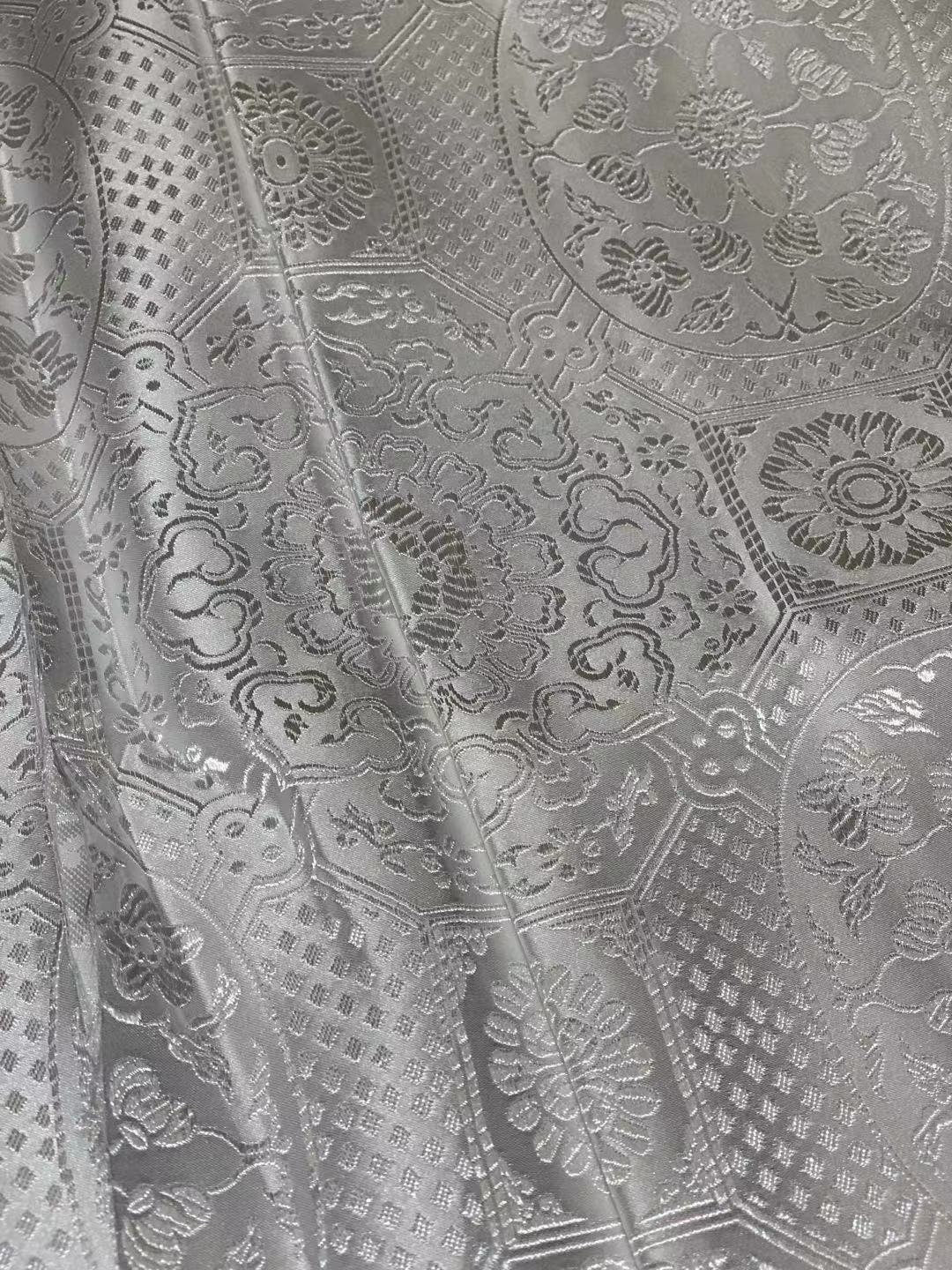 Plum Blossom Brocade Fabric: Chinese Silk Damask, Upholstery & Costume Sewing