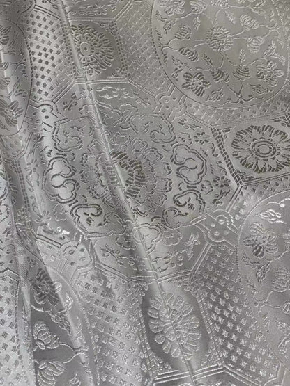 Plum Blossom Brocade Fabric: Chinese Silk Damask, Upholstery & Costume Sewing