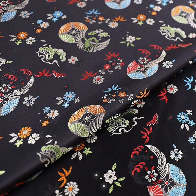 Floral Jacquard Brocade Fabric: Chinese Mongolian Style Rayon (29.5" Wide)