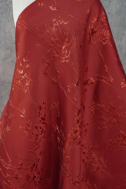 Embossed Gold Thread Floral Jacquard Fabric ��� Festive & Elegan"W