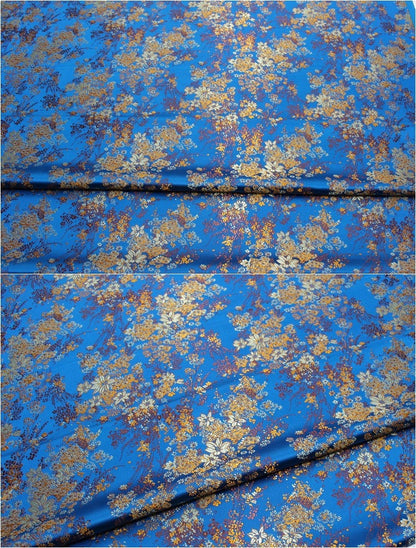Floral Chinese Brocade Fabric: Silk Rayon Blend, Sewing Quilting Fabric