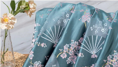 Tissu brocart à fleurs de prunier rouge : Matériel de couture pour cheongsam qipao