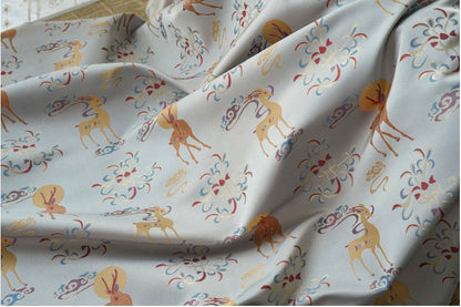 Gold Thread Jacquard Fabric: Chinese Style Rayon, 59" Wide
