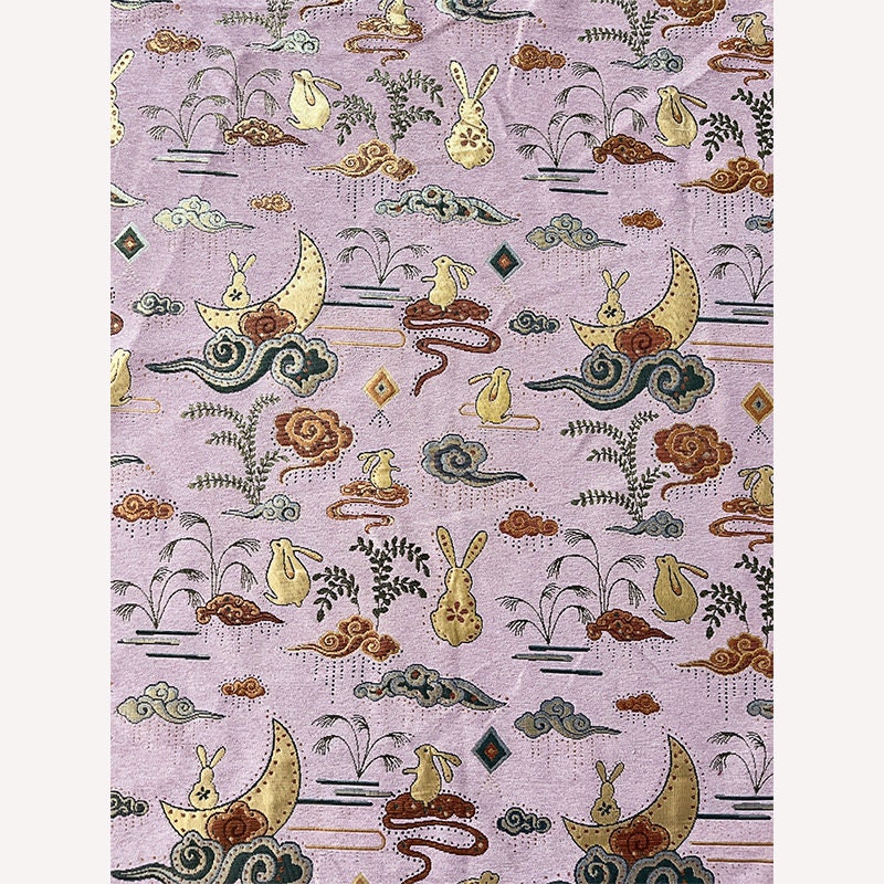 Rabbit Brocade Jacquard Fabric: 57"W Chenille Upholstery, Costume, Decor