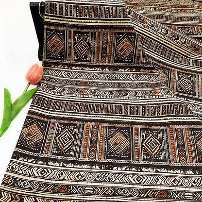 Ethnic Striped Cotton Fabric: Sewing Material (56" Wide)