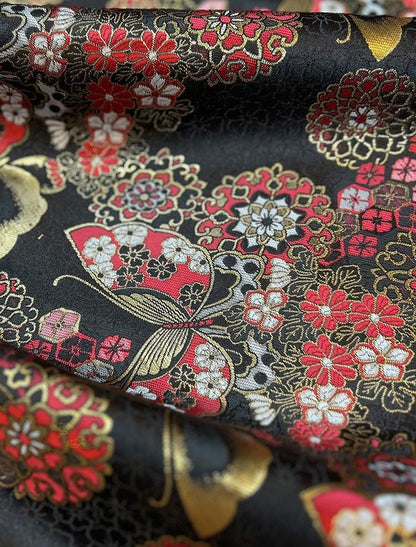 Nishijin Brocade Fabric: Japanese Butterfly Flower Style (by the meter)