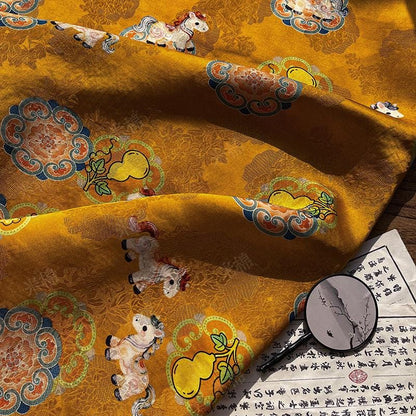 Horse Jacquard Rayon Fabric ��� Fortune & Prosperity Xiangyun Pri"W