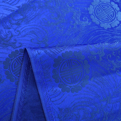 Blue & Gold Brocade Fabric: Chinese Cheongsam Costume Material