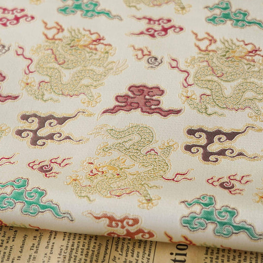 Tissu brocart Dragon : ameublement, costume, décoration de style chinois (165 cm de large)