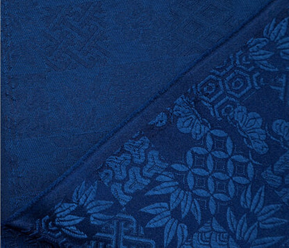 Nishijin Ori Jacquard Silk Brocade Fabric: Japanese Plaid, 59" Wide