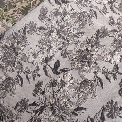 Reversible Floral Jacquard Fabric: 3D Embossed Upholstery, Costume, Sewing (61"W By 1 yard)