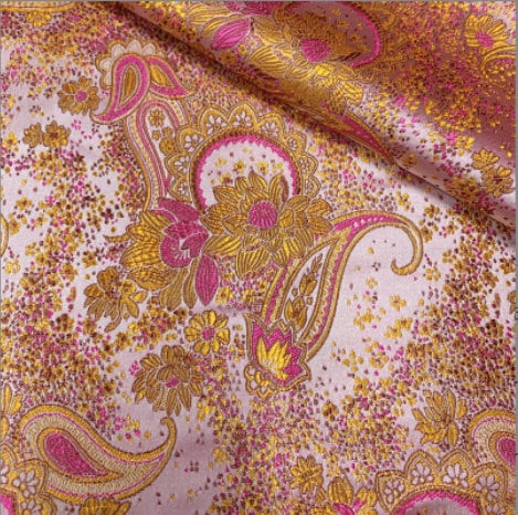 Gold Damask Brocade Fabric: 59"W Rayon Chinese Fabric