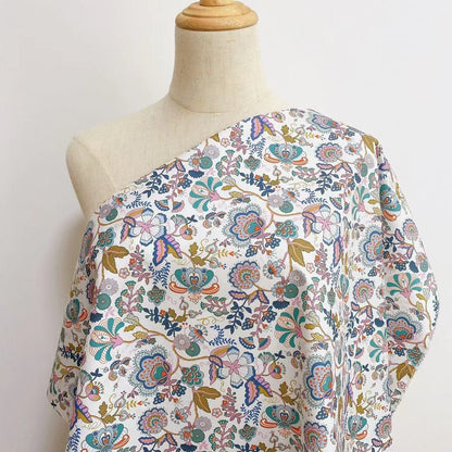 Japanese Floral Print Fabric: 100% Cotton Sewing Material