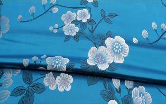 Plum Blossom Brocade Fabric: Chinese Jacquard Silk Rayon Blend