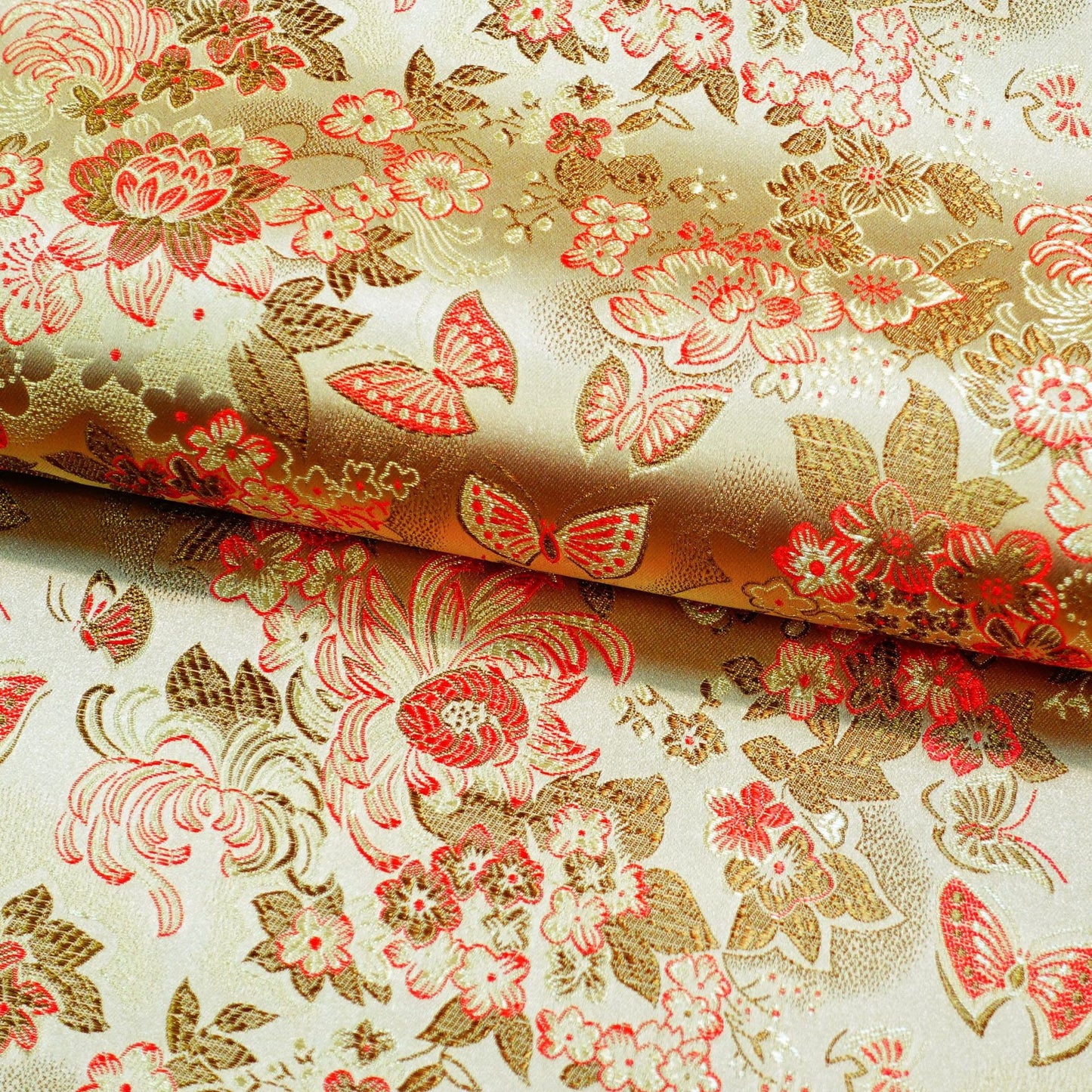 Butterfly Brocade Fabric: 45"W Silk Rayon Blend, Costume Decor